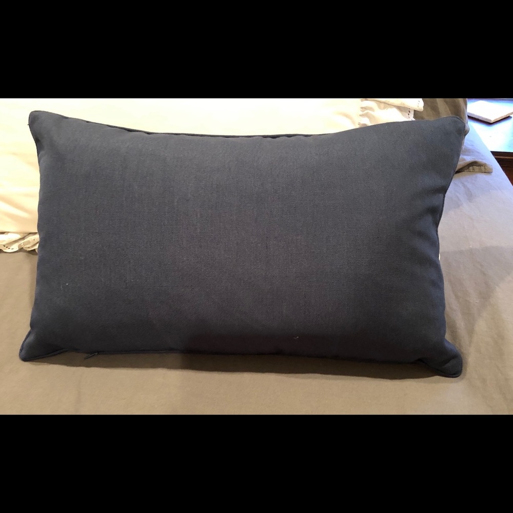 Navy rectangular throw pillow - Picture 2 of 5